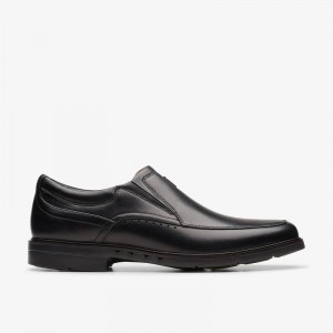 Black Leather Clarks Un Kendric Go | CLKS-84304