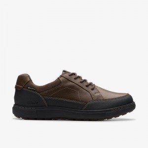 Dark Brown Leather Clarks Mapstone Lo Gore-Tex | CLKS-84248