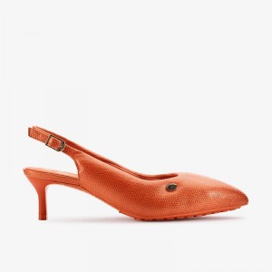Orange Interest Leather Clarks Martine Rose Womens Sling 1 | CLKS-85267